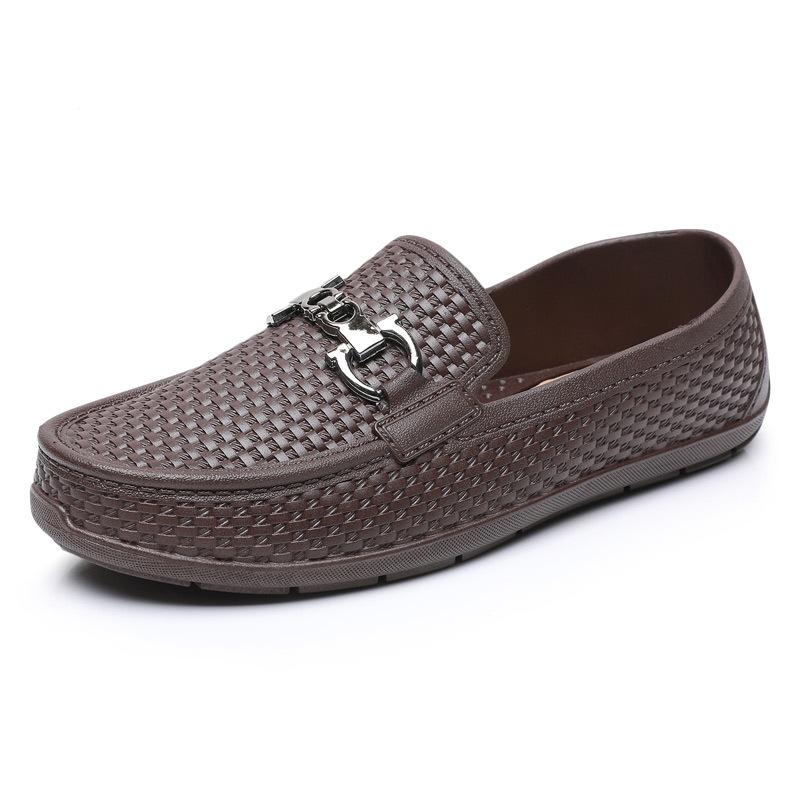 Mens Casual Shoes | Orlovoflexx Slip-On Casual Shoes Black Leather Woven