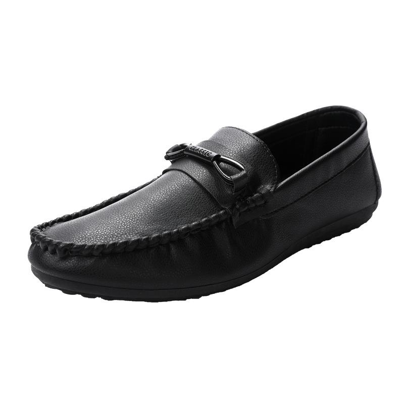 Mens Casual Shoes | Spanner Driving Shoe Casual Shoes Black Leather Smooth