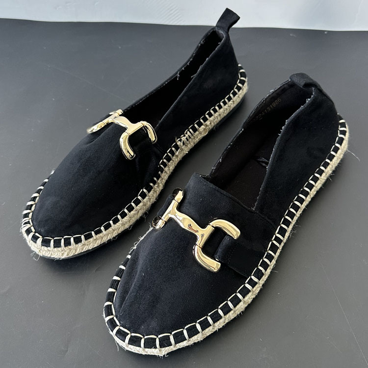 Mens Loafers & Slip-Ons | Dochao Espadrille Casual Shoes Black