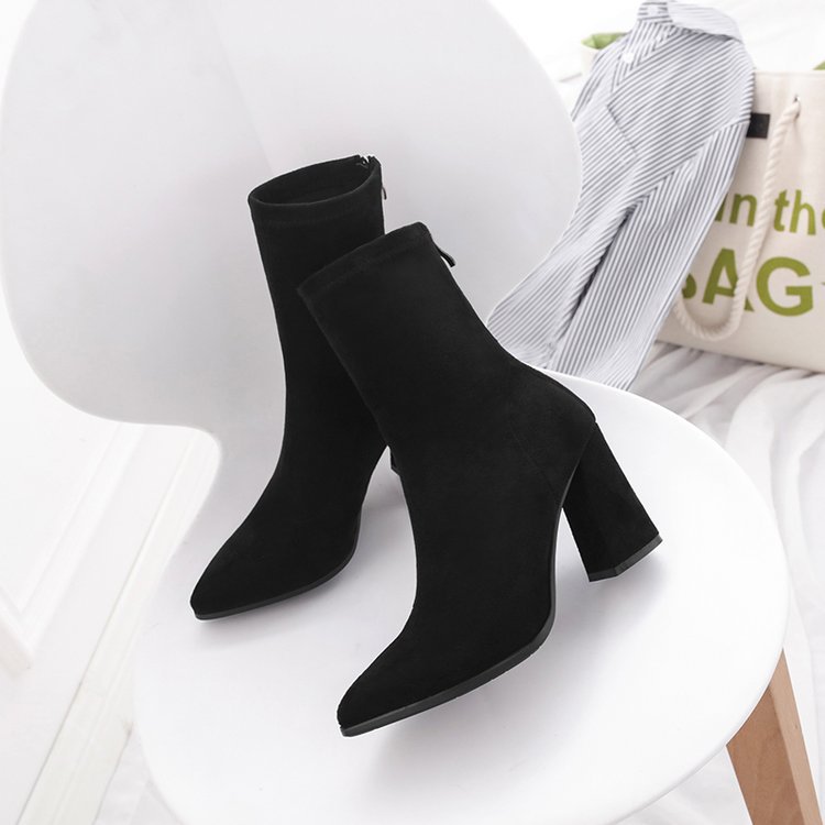 Womens Boots | Marcella Ankle Boot – Block Heel Boots Black/Black