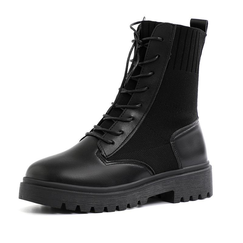 Womens Boots | Reflow Combat Ankle Boot – Lug Sole Boots Black/Black