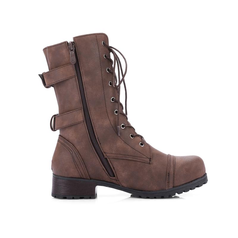 Womens Boots | Sualocin Combat Ankle Boot – Block Heel Boots Boots