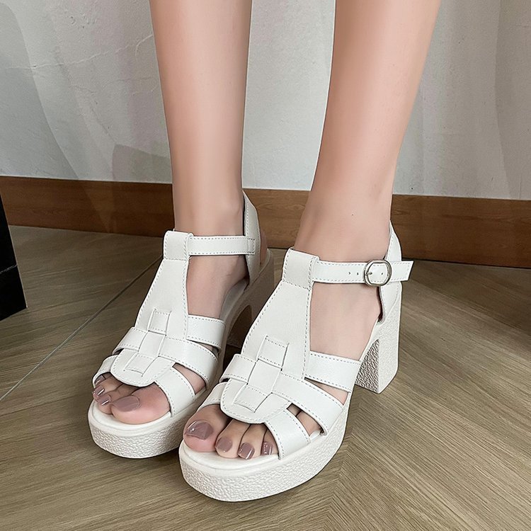 Womens Sandals | Valaberel Strappy Heeled Sandal Platform Sandals Open White