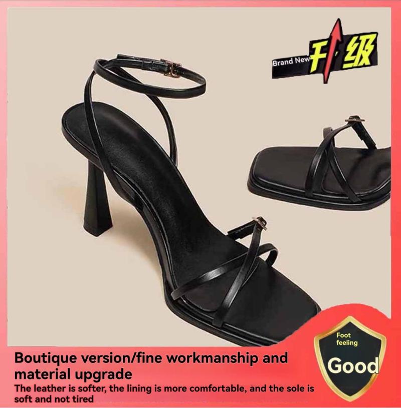 Womens Block Heels | Rosalind Black Strappy Sandal Block Heels Black