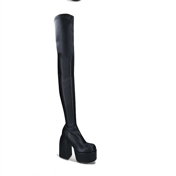 Womens Boots | Moulin Knee-High Boot – Block Heel Boots Black